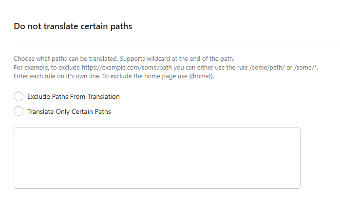Exclude Page From Translation