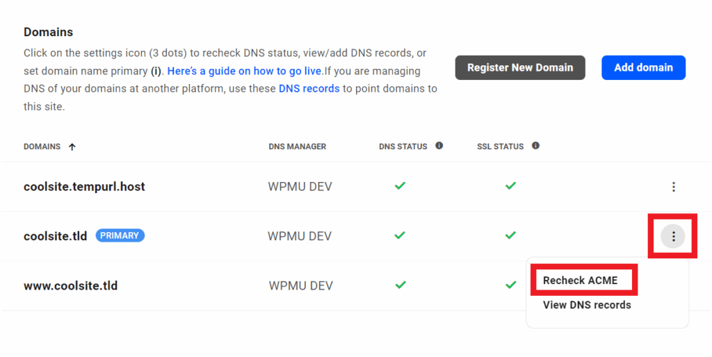 Recheck acme for wildcard SSL certificate
