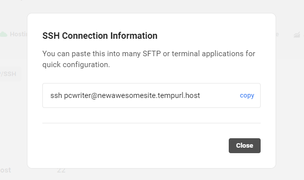Commande SSH pour CLI