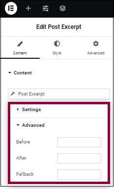 Post Excerpt widget 16