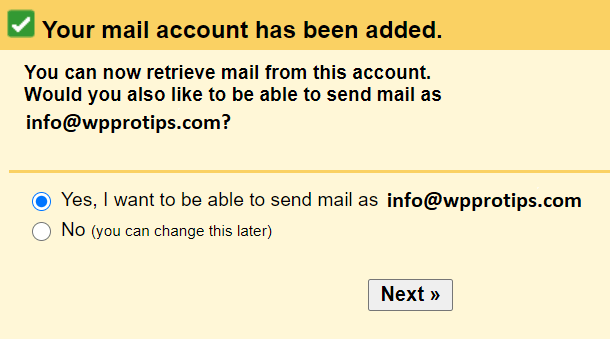 send mail as option