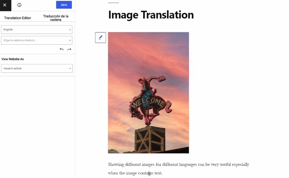 Image translation in TranslatePress