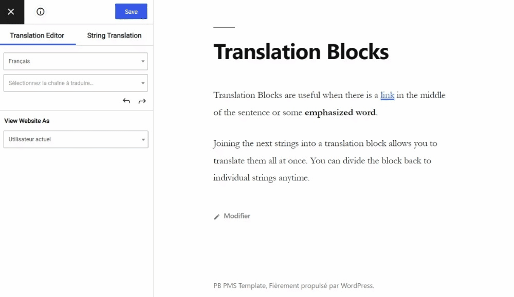 Merging a translation block