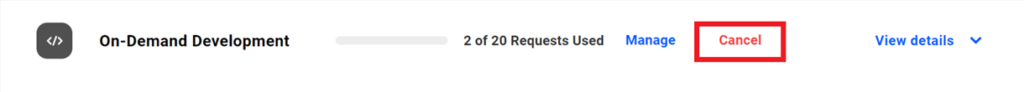 cancel on demand development