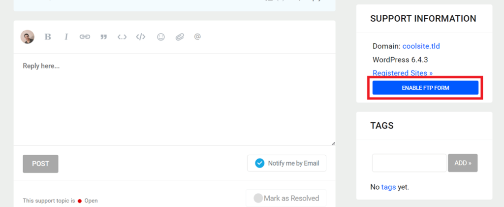enable ftp form