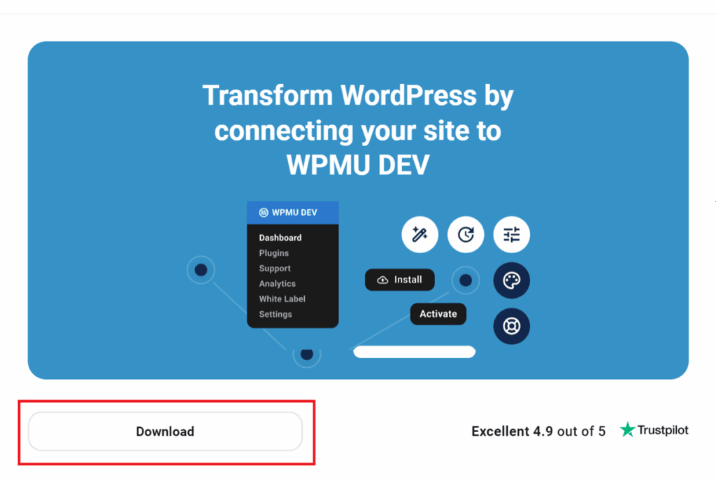 Click Download to download the Dashboard plugin