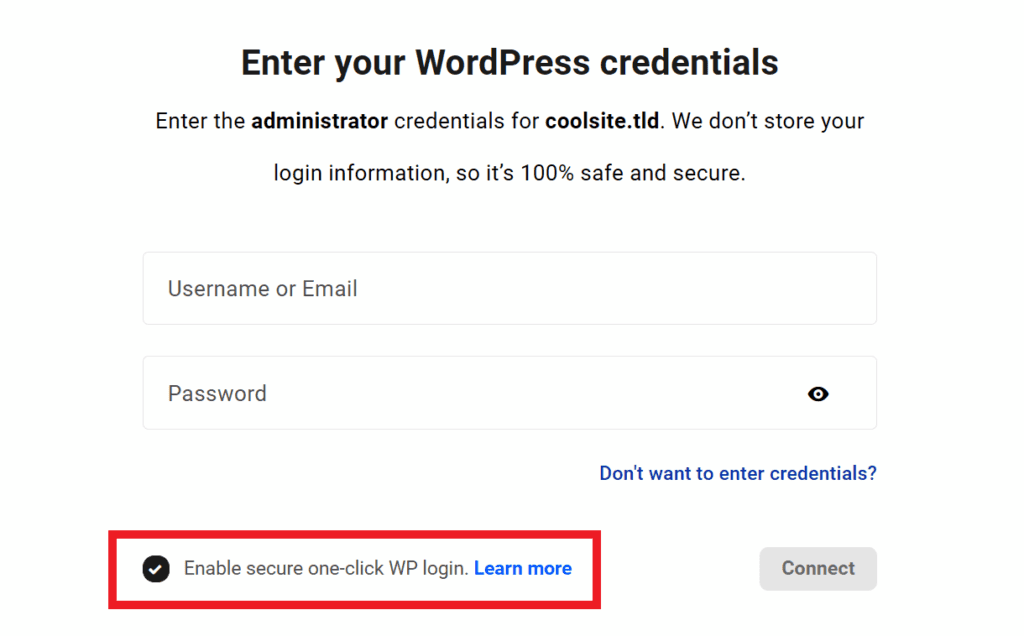 SSO enabled when connecting a new site to the Hub