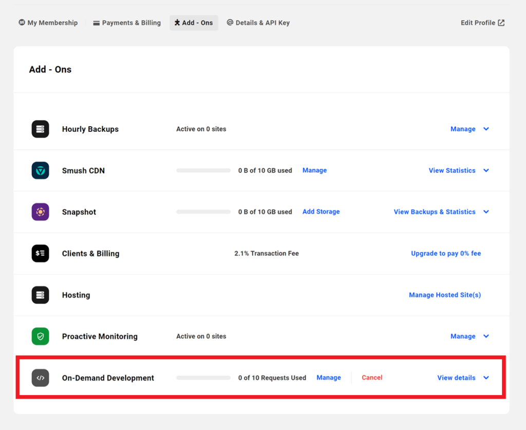 manage on demand dev