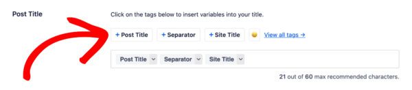 Adding a smart tag to the Post Title field